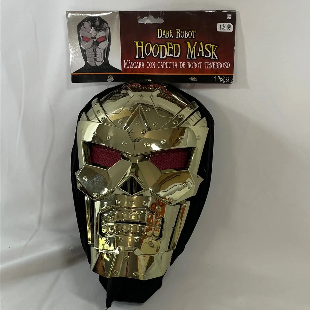Gold Dark Robot Hooded Mask